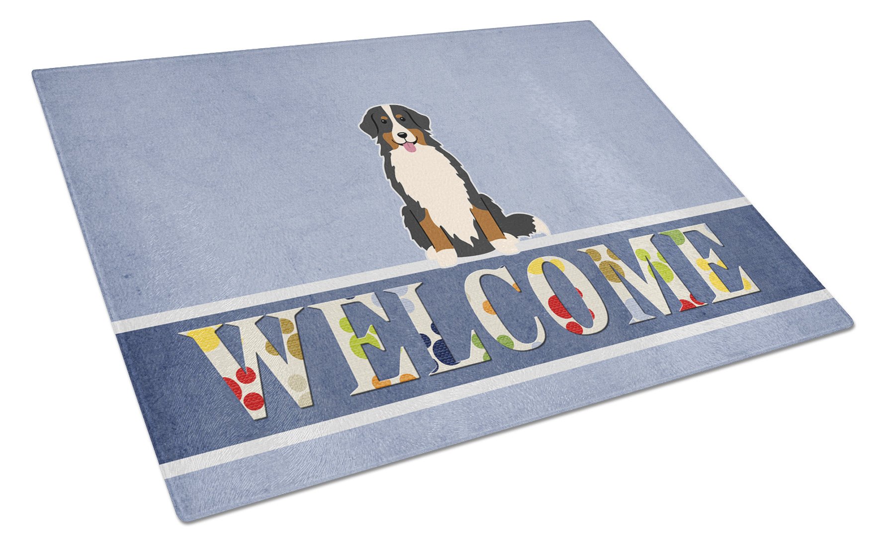 Bernese Mountain Dog Welcome Glass Cutting Board Large BB5617LCB by Caroline's Treasures