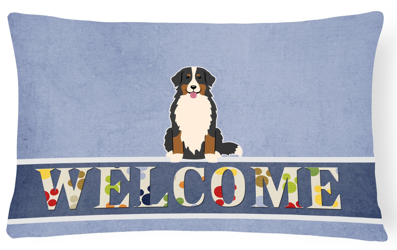 Bernese Mountain Dog Welcome Canvas Fabric Decorative Pillow BB5617PW1216 by Caroline's Treasures