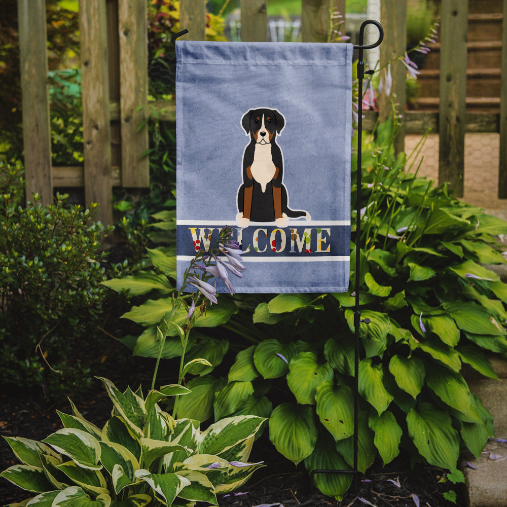 Greater Swiss Mountain Dog Welcome Flag Garden Size BB5618GF  the-store.com.
