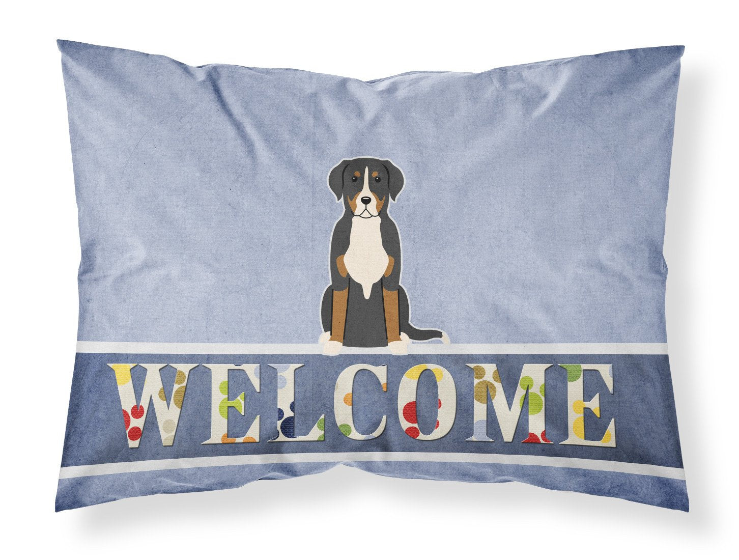 Greater Swiss Mountain Dog Welcome Fabric Standard Pillowcase BB5618PILLOWCASE by Caroline's Treasures