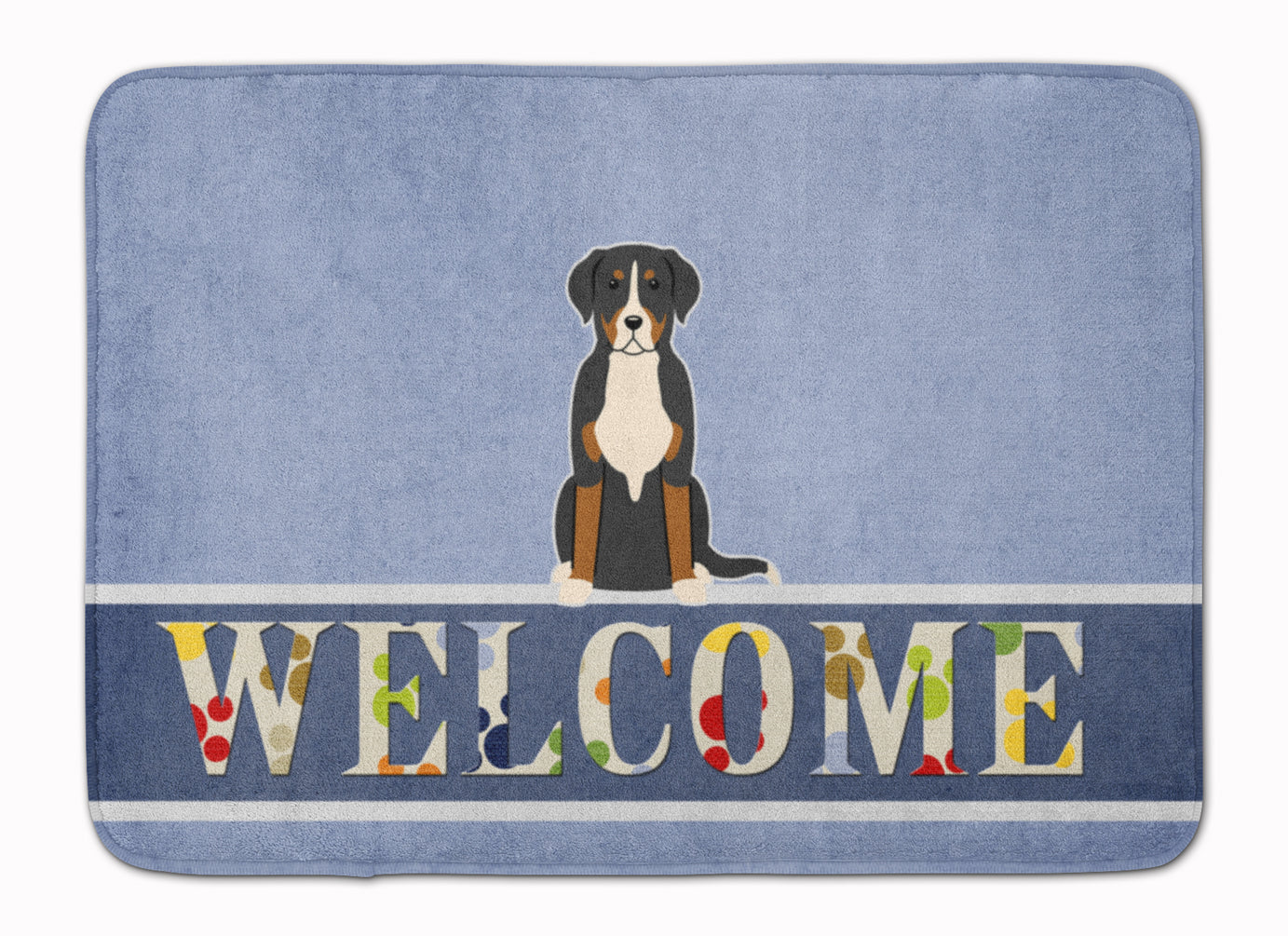 Greater Swiss Mountain Dog Welcome Machine Washable Memory Foam Mat BB5618RUG - the-store.com