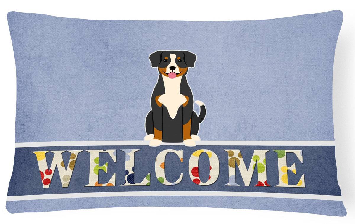 Entlebucher Welcome Canvas Fabric Decorative Pillow BB5619PW1216 by Caroline&#39;s Treasures