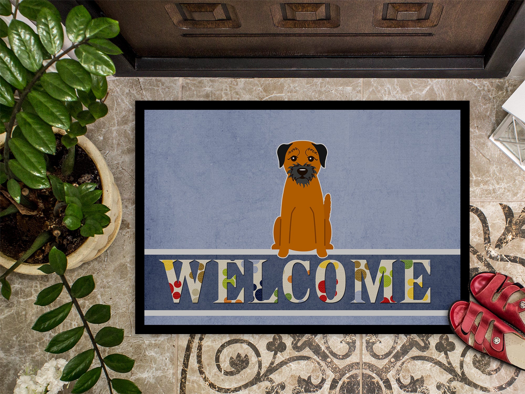 Border Terrier Welcome Indoor or Outdoor Mat 18x27 BB5620MAT - the-store.com