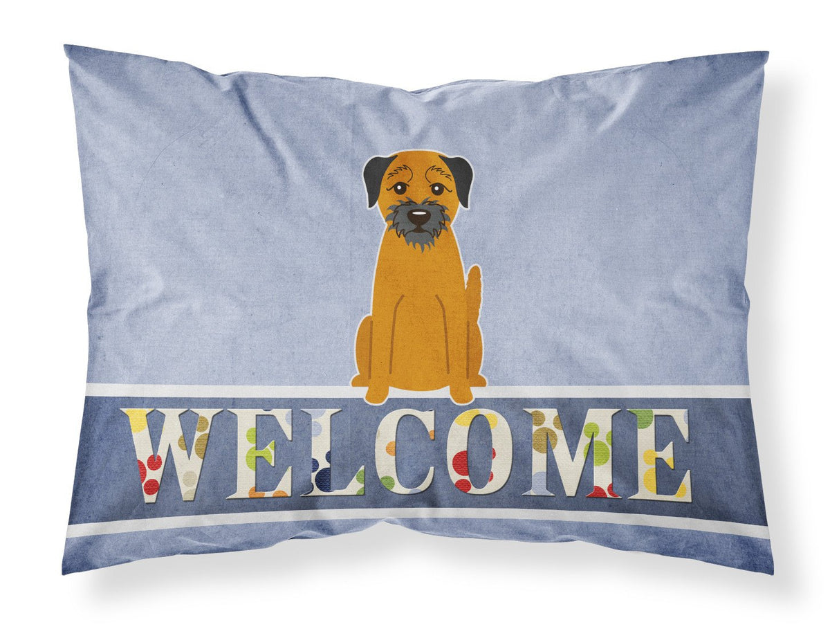 Border Terrier Welcome Fabric Standard Pillowcase BB5620PILLOWCASE by Caroline&#39;s Treasures