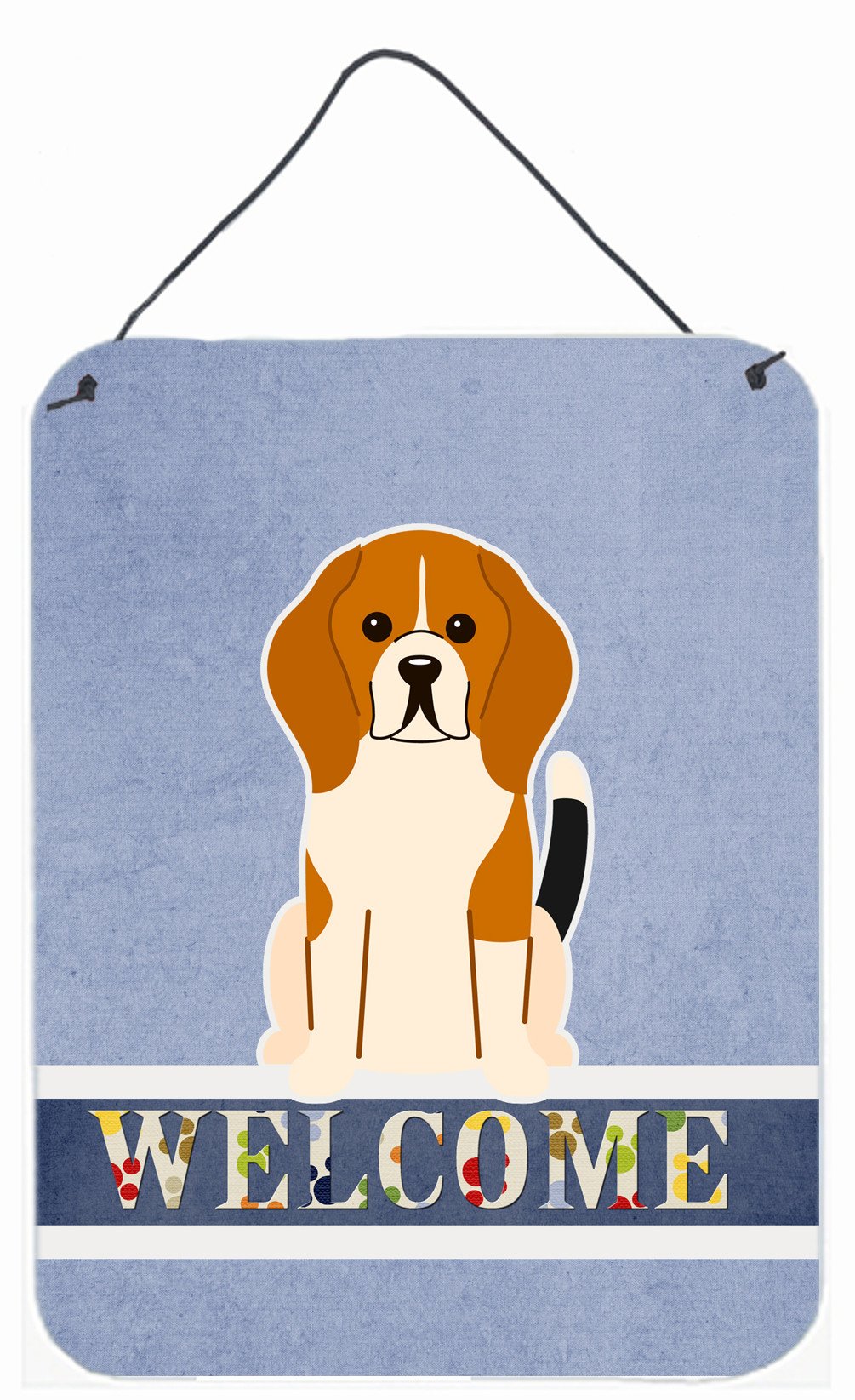 Beagle Tricolor Welcome Wall or Door Hanging Prints BB5621DS1216 by Caroline&#39;s Treasures