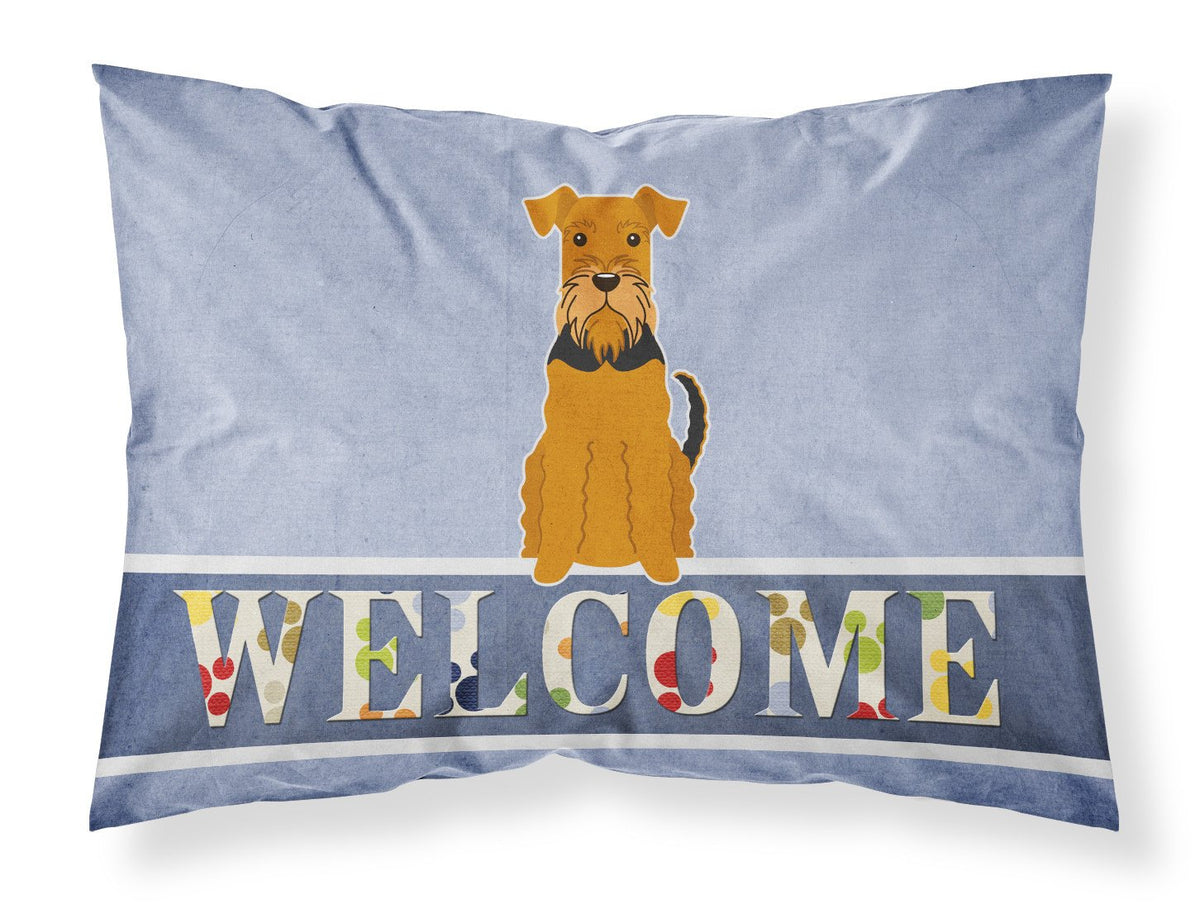 Airedale Welcome Fabric Standard Pillowcase BB5622PILLOWCASE by Caroline&#39;s Treasures