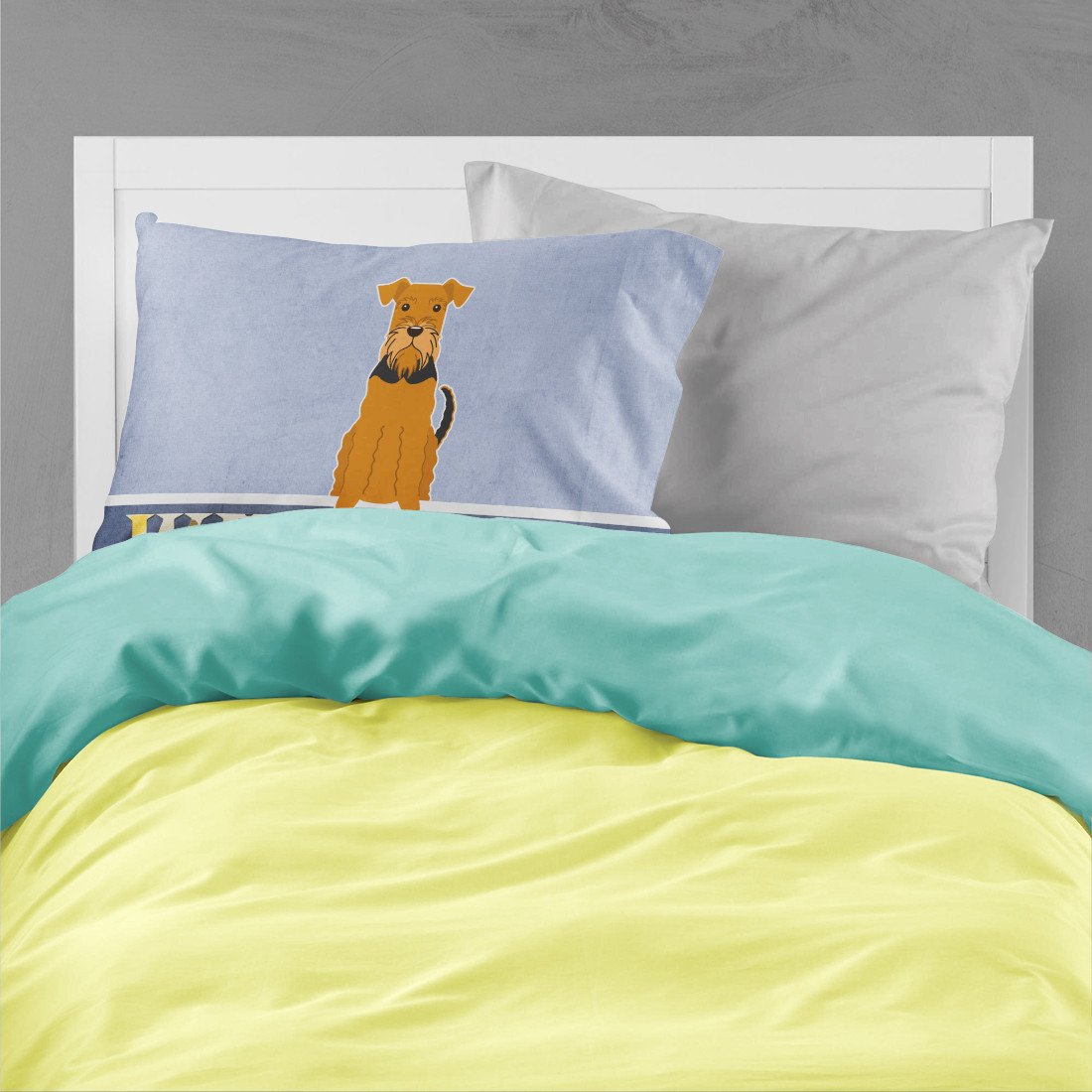 Airedale Welcome Fabric Standard Pillowcase BB5622PILLOWCASE by Caroline's Treasures