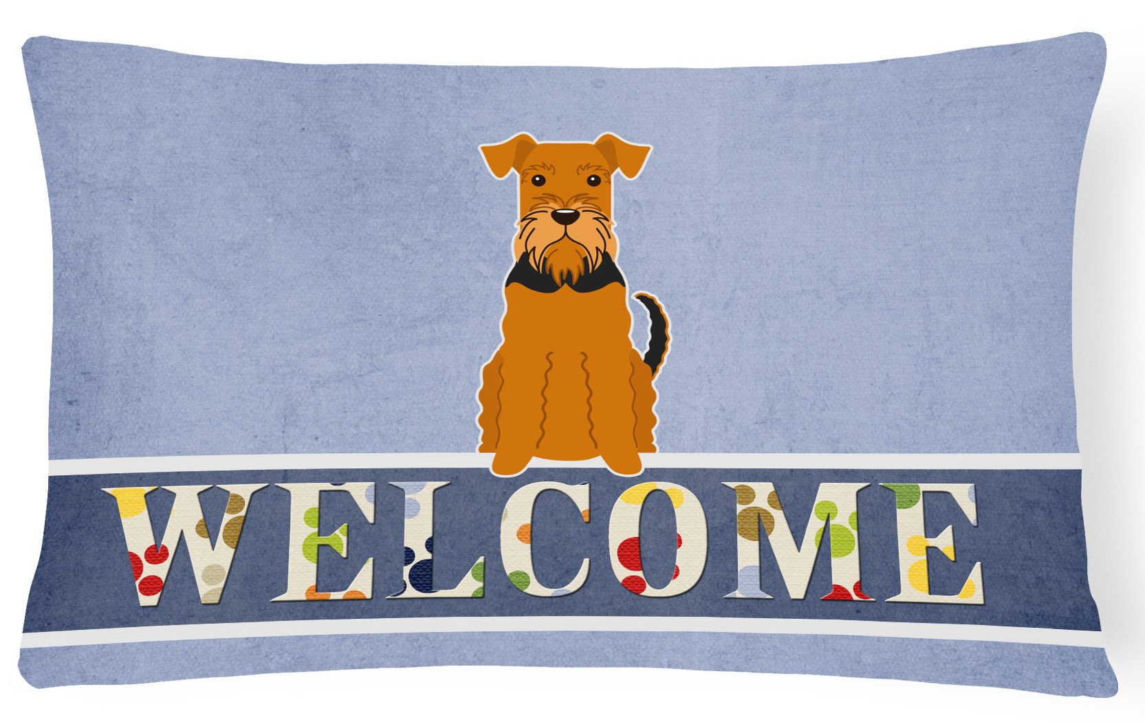 Airedale Welcome Canvas Fabric Decorative Pillow BB5622PW1216 by Caroline's Treasures