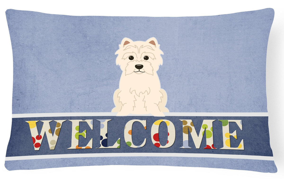 Westie Welcome Canvas Fabric Decorative Pillow BB5623PW1216 by Caroline&#39;s Treasures