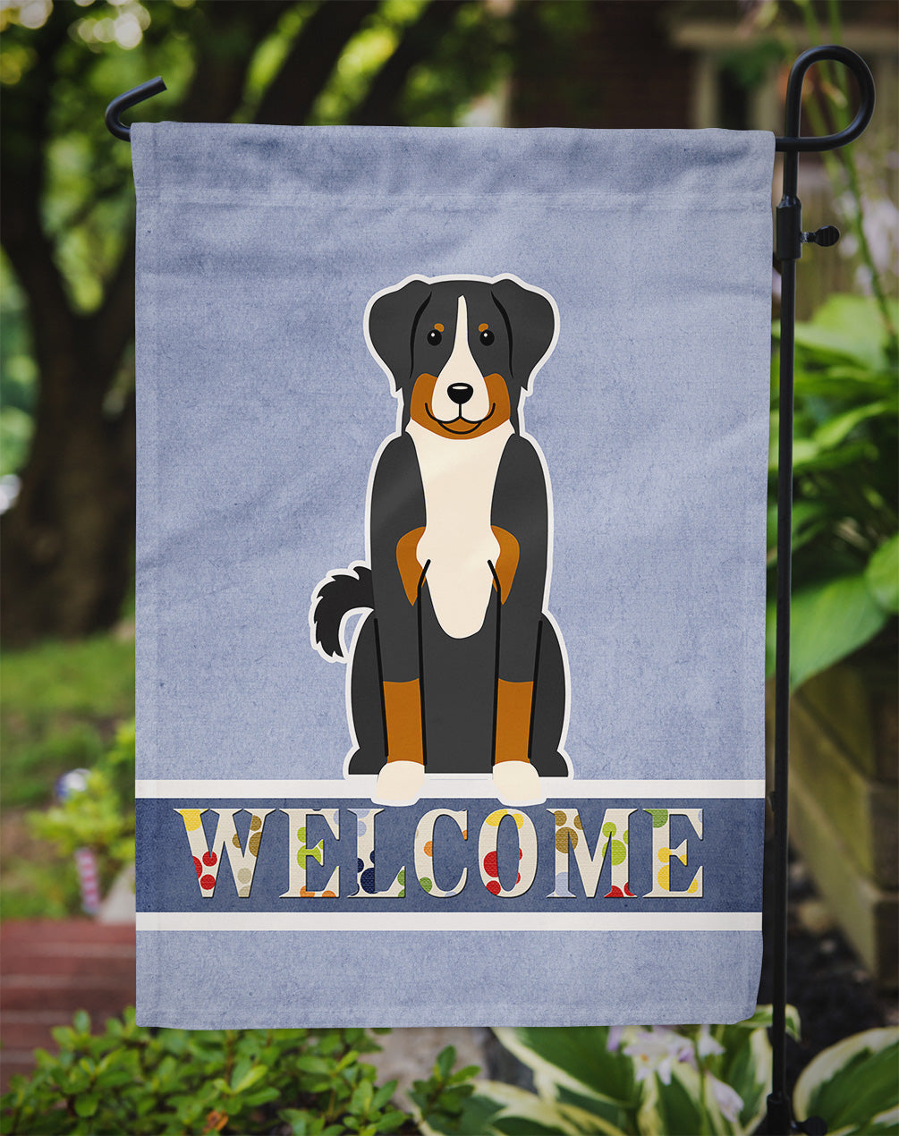 Appenzeller Sennenhund Welcome Flag Garden Size BB5624GF