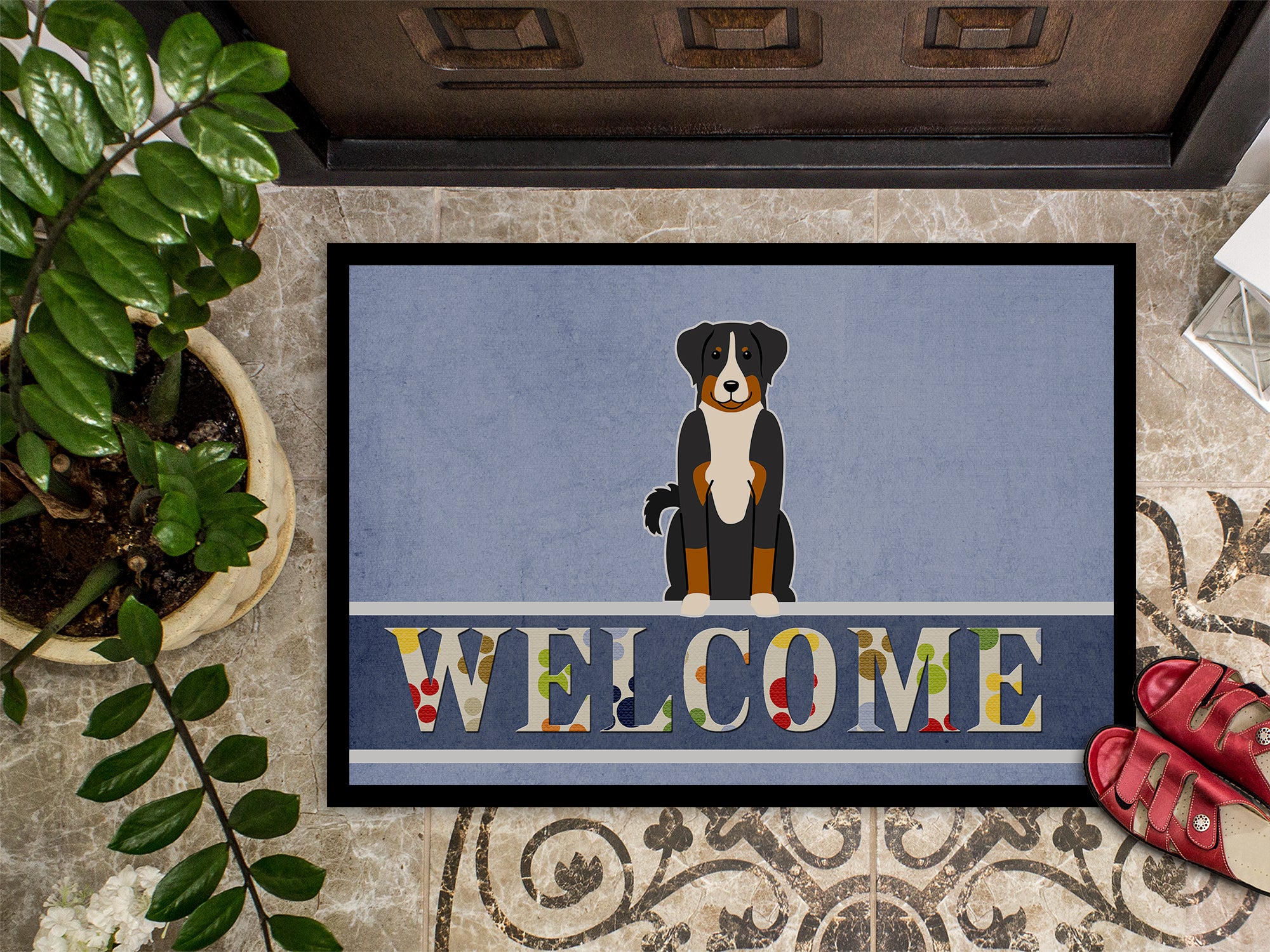 Appenzeller Sennenhund Welcome Indoor or Outdoor Mat 18x27 BB5624MAT - the-store.com