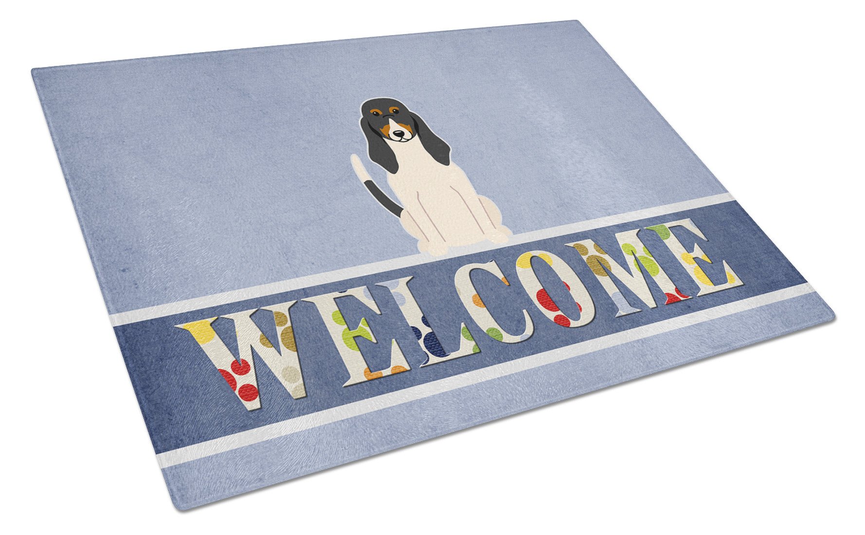Swiss Hound Welcome Glass Cutting Board Large BB5625LCB by Caroline's Treasures