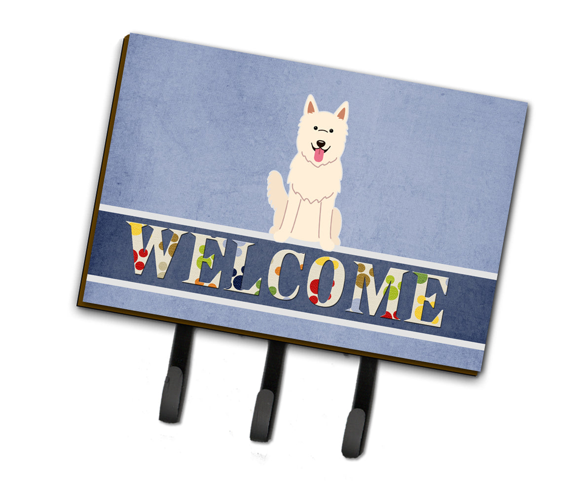 White German Shepherd Welcome Leash or Key Holder BB5626TH68  the-store.com.