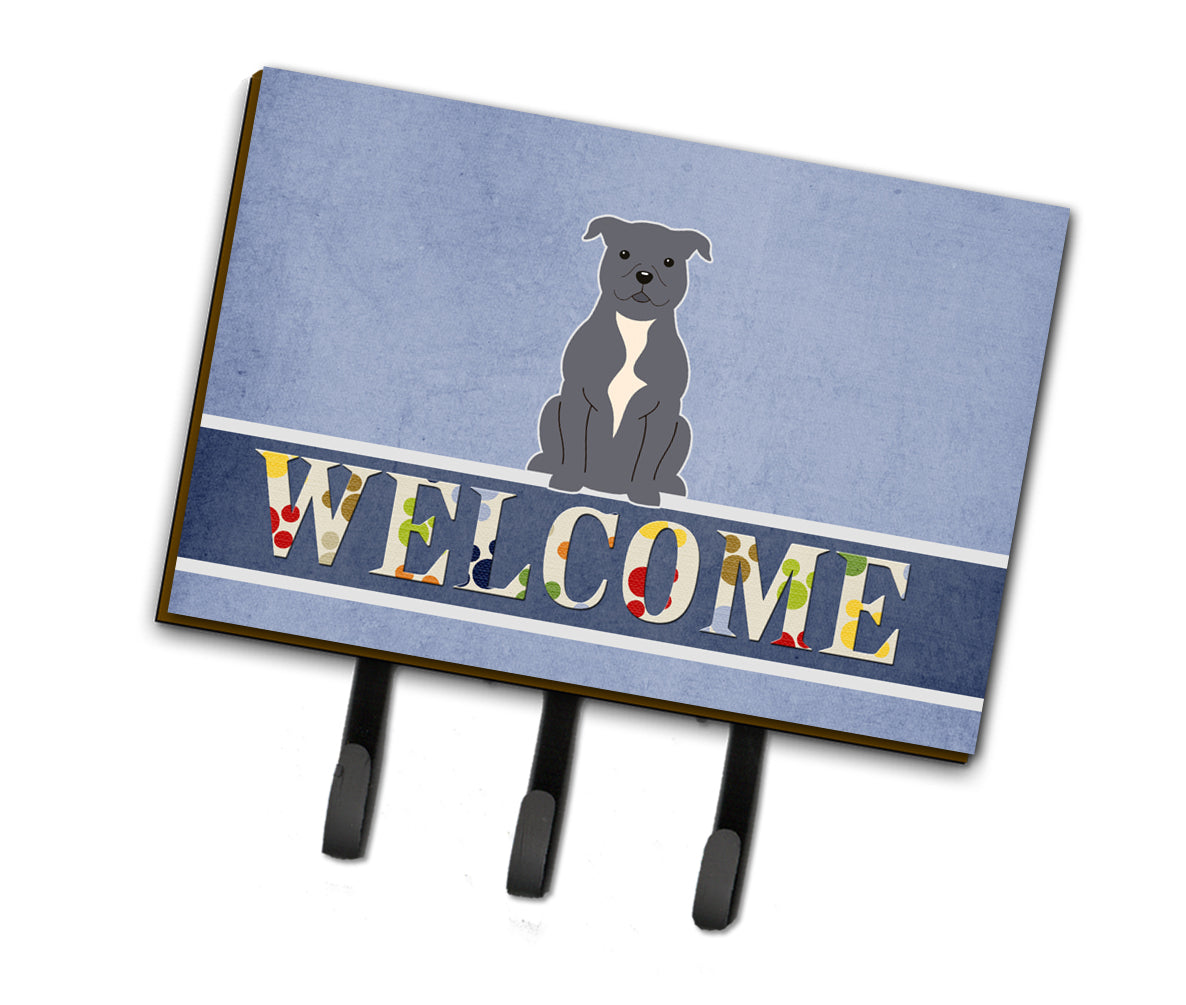 Staffordshire Bull Terrier Blue Welcome Leash or Key Holder BB5627TH68
