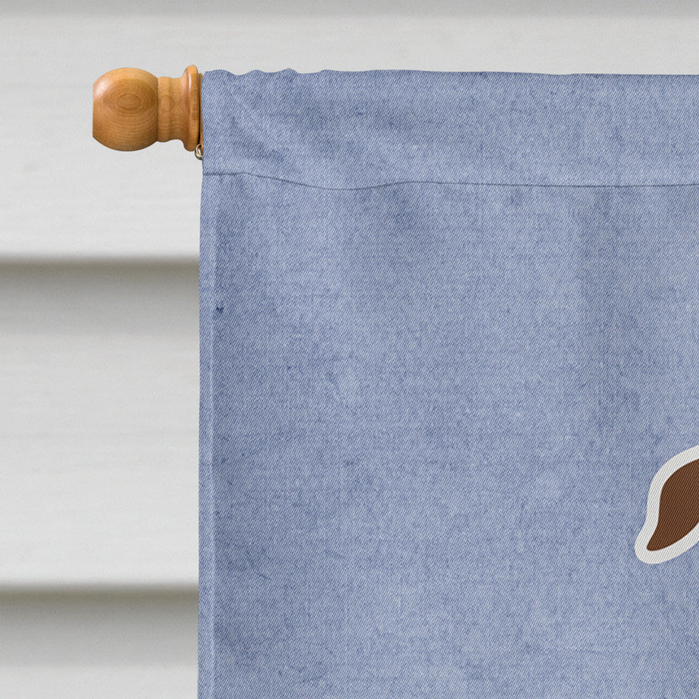 Staffordshire Bull Terrier Chocolate Welcome Flag Canvas House Size BB5629CHF  the-store.com.