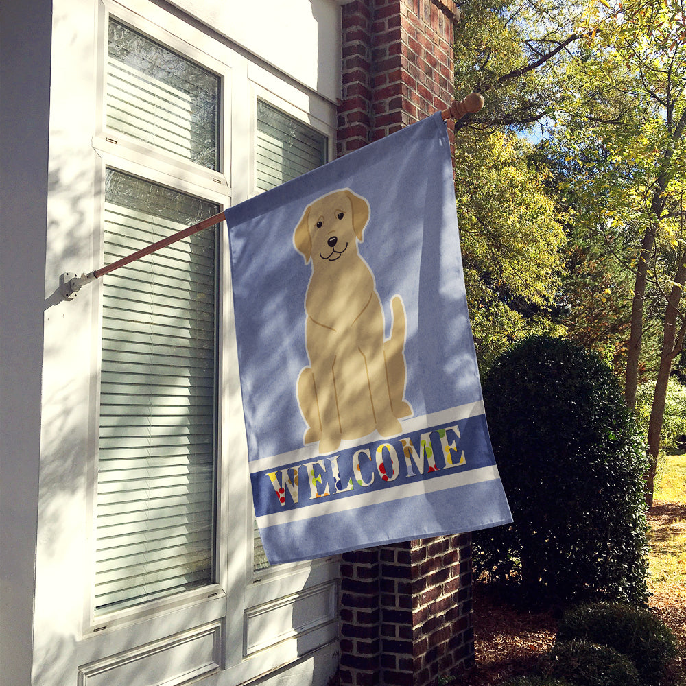 Yellow Labrador Welcome Flag Canvas House Size BB5636CHF