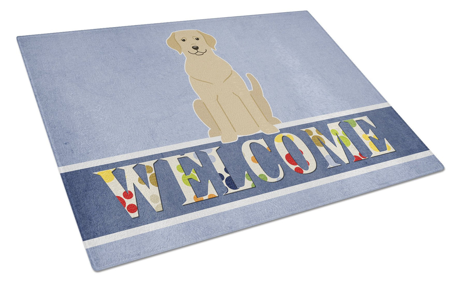 Yellow Labrador Welcome Glass Cutting Board Large BB5636LCB by Caroline's Treasures