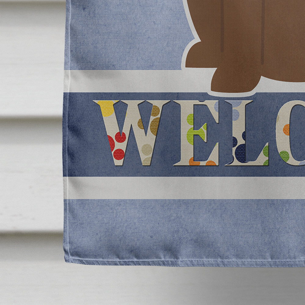 Chocolate Labrador Welcome Flag Canvas House Size BB5637CHF