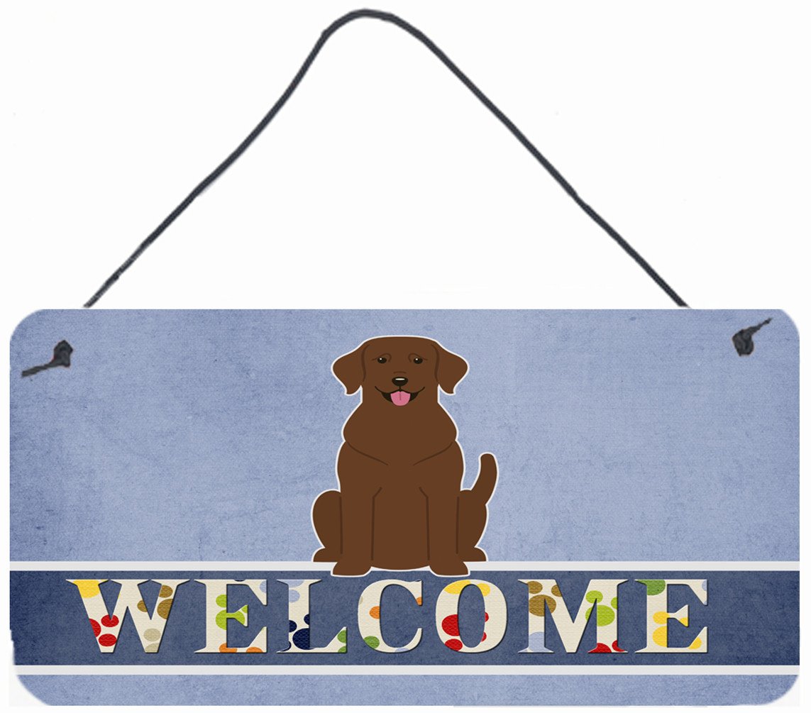 Chocolate Labrador Welcome Wall or Door Hanging Prints BB5637DS812 by Caroline's Treasures