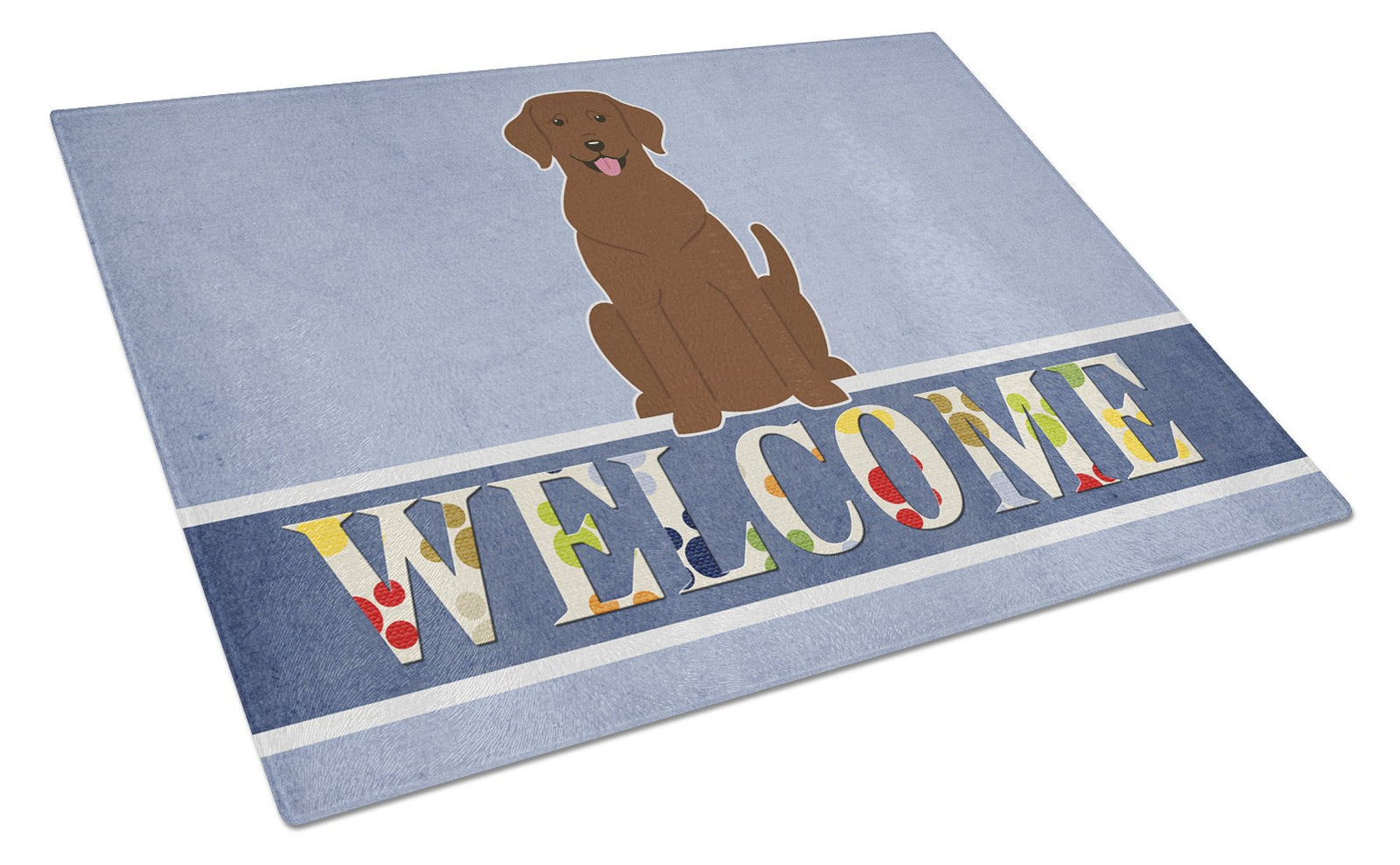 Chocolate Labrador Welcome Glass Cutting Board Large BB5637LCB by Caroline's Treasures
