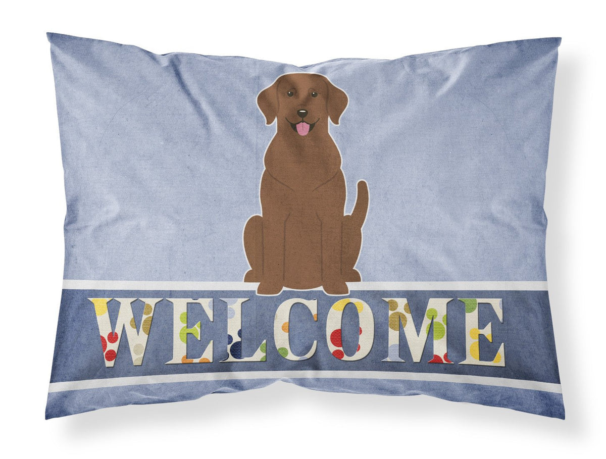 Chocolate Labrador Welcome Fabric Standard Pillowcase BB5637PILLOWCASE by Caroline&#39;s Treasures