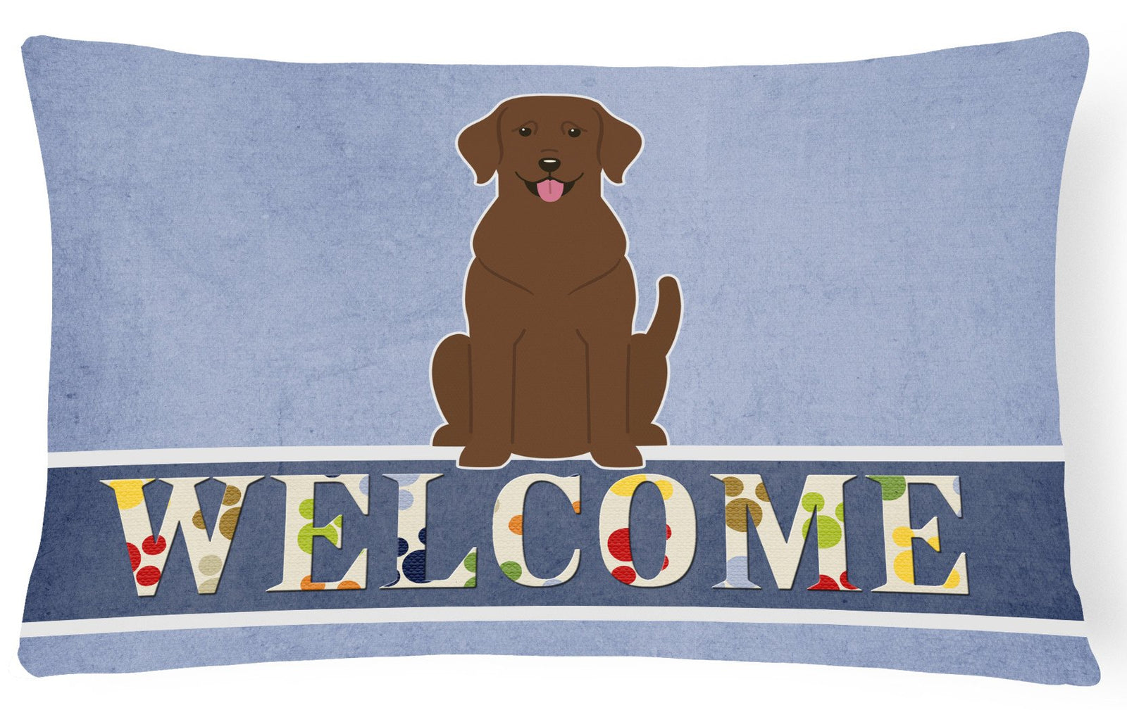 Chocolate Labrador Welcome Canvas Fabric Decorative Pillow BB5637PW1216 by Caroline's Treasures