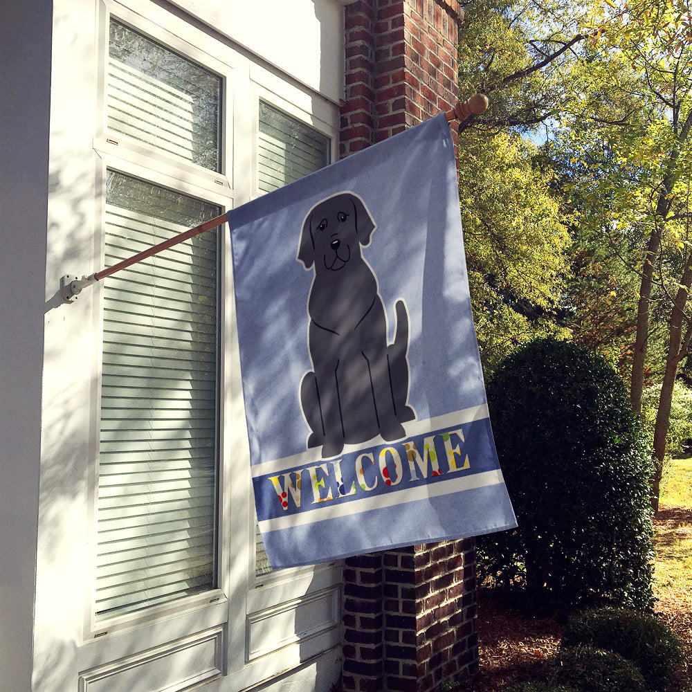 Black Labrador Welcome Flag Canvas House Size BB5638CHF
