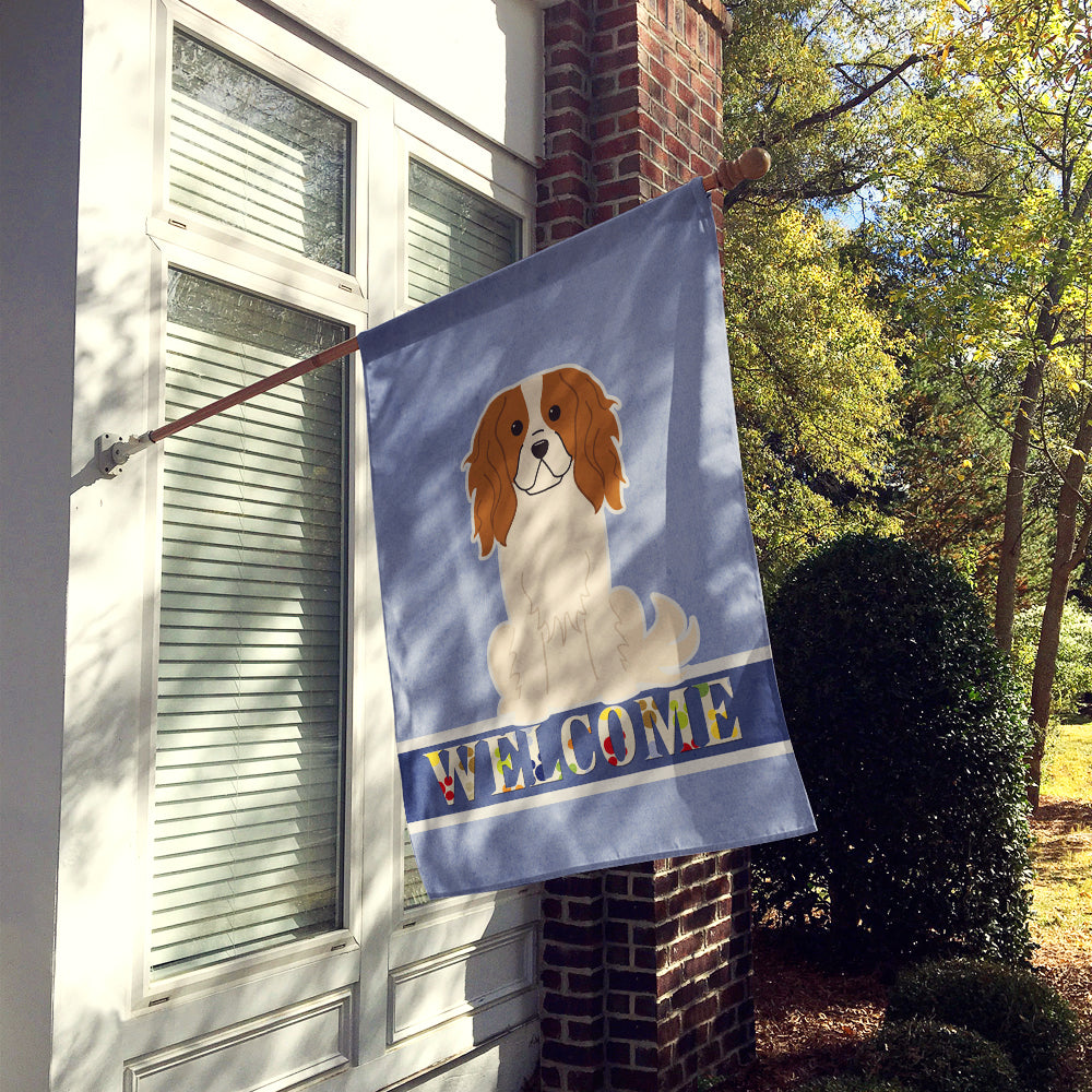 Cavalier Spaniel Welcome Flag Canvas House Size BB5639CHF  the-store.com.