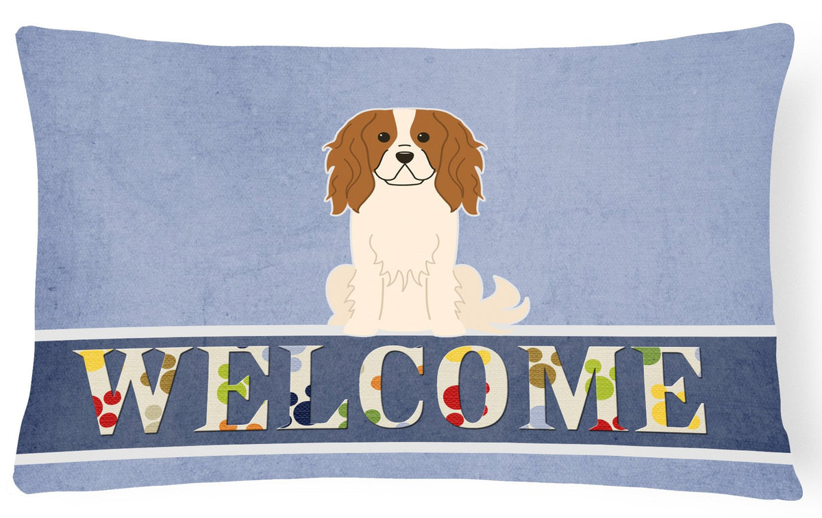 Cavalier Spaniel Welcome Canvas Fabric Decorative Pillow BB5639PW1216 by Caroline&#39;s Treasures