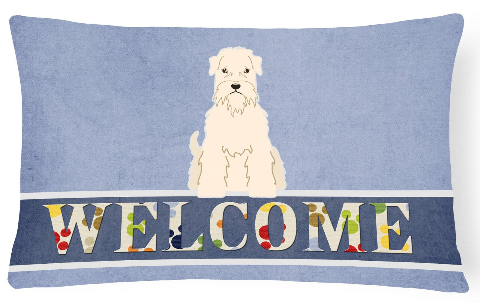 Soft Coated Wheaten Terrier Welcome Canvas Fabric Decorative Pillow BB5642PW1216 by Caroline's Treasures