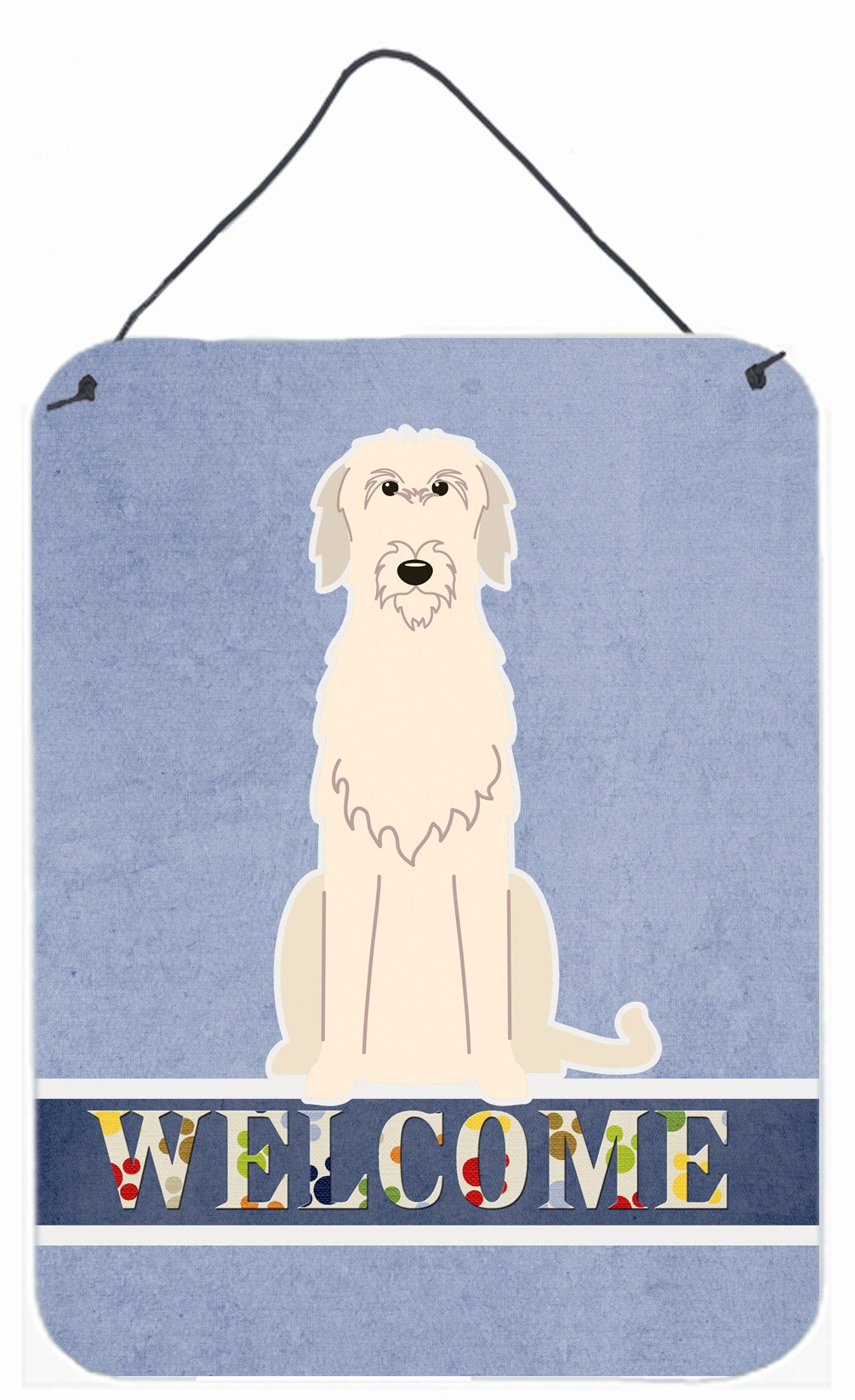 Irish Wolfhound Welcome Wall or Door Hanging Prints BB5646DS1216 by Caroline's Treasures