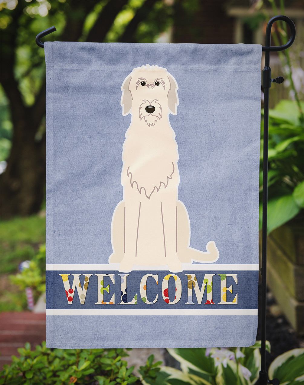 Irish Wolfhound Welcome Flag Garden Size BB5646GF
