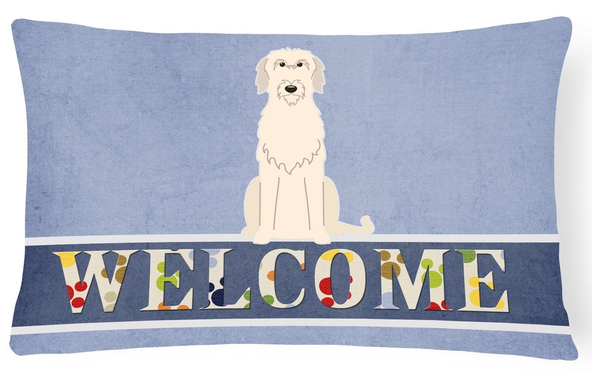 Irish Wolfhound Welcome Canvas Fabric Decorative Pillow BB5646PW1216 by Caroline&#39;s Treasures