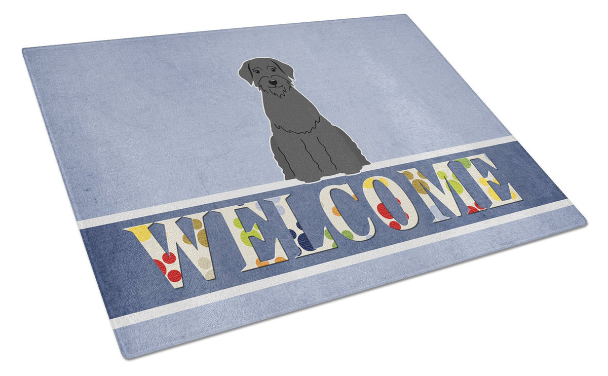 Giant Schnauzer Welcome Glass Cutting Board Large BB5647LCB by Caroline&#39;s Treasures