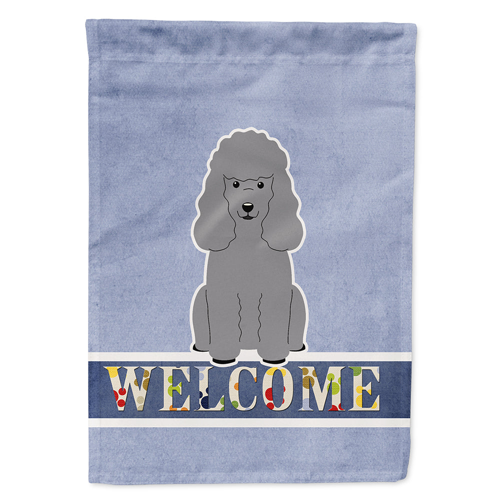 Poodle Silver Welcome Flag Canvas House Size BB5649CHF