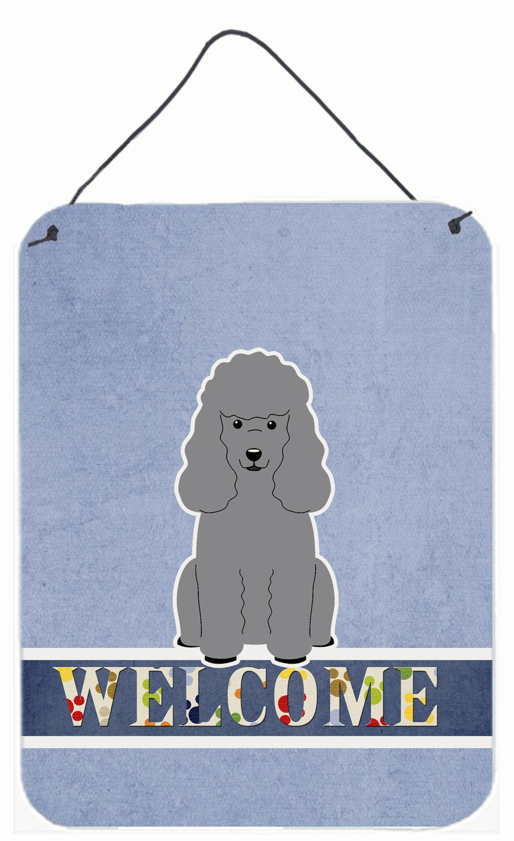 Poodle Silver Welcome Wall or Door Hanging Prints BB5649DS1216 by Caroline's Treasures