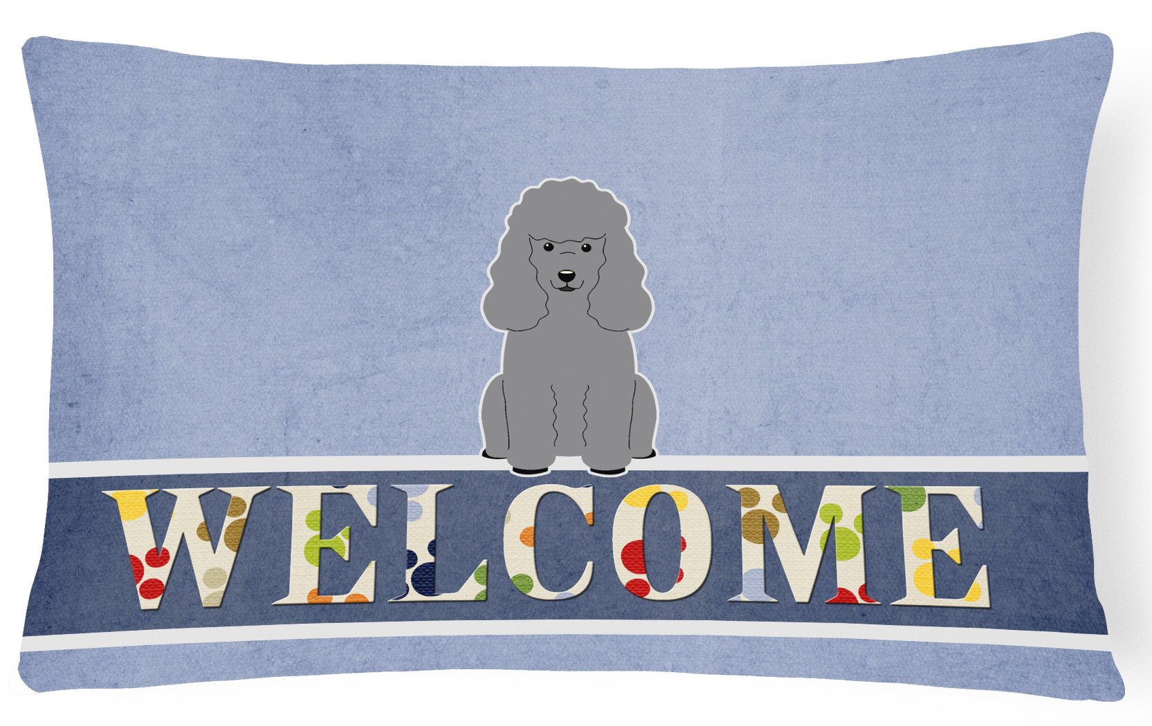 Poodle Silver Welcome Canvas Fabric Decorative Pillow BB5649PW1216 by Caroline's Treasures