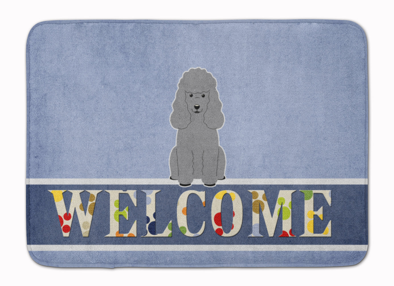 Poodle Silver Welcome Machine Washable Memory Foam Mat BB5649RUG - the-store.com