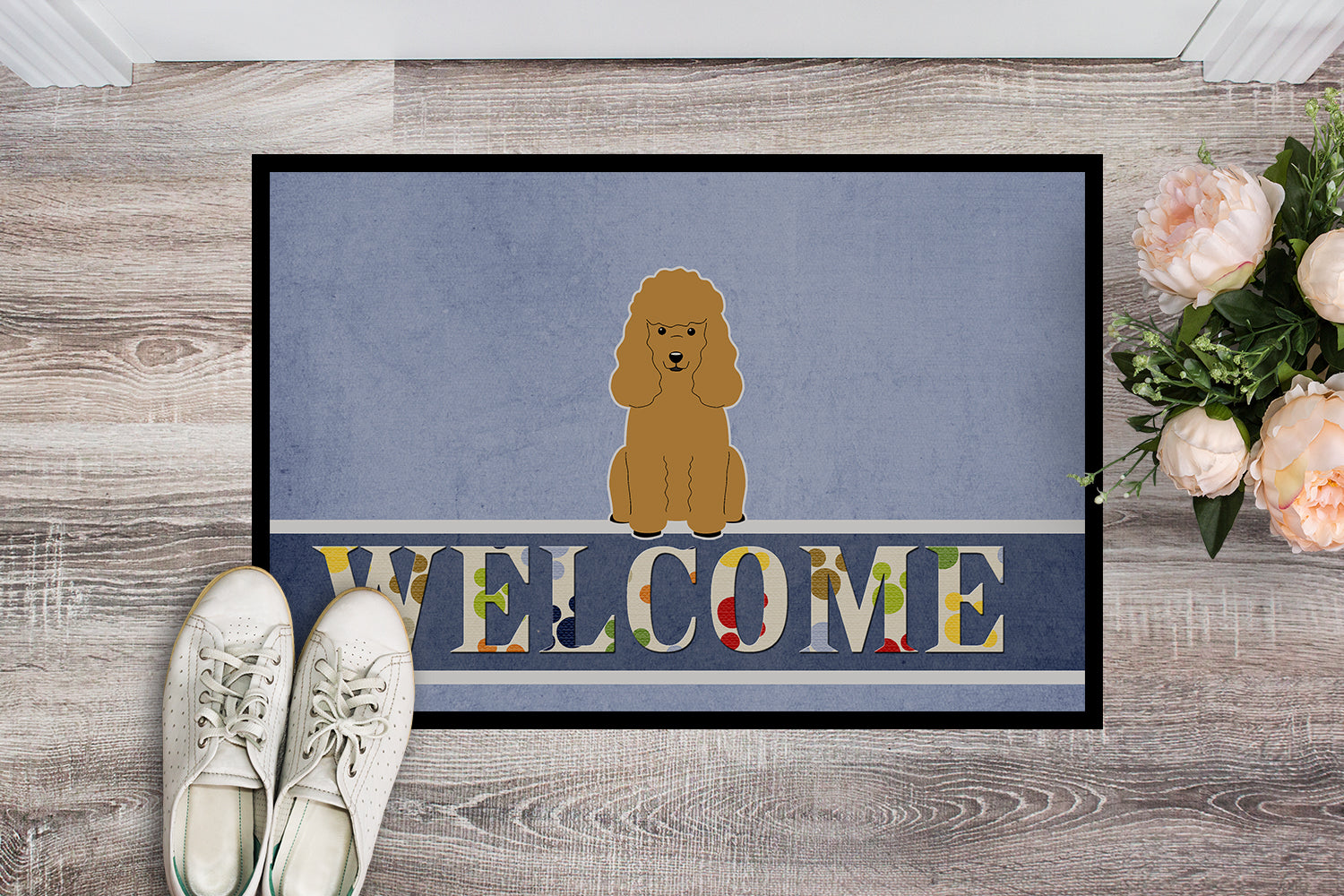 Poodle Tan Welcome Indoor or Outdoor Mat 18x27 BB5650MAT - the-store.com