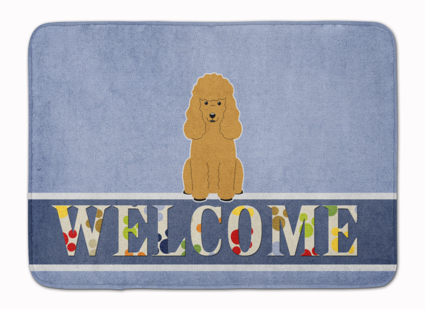 Poodle Tan Welcome Machine Washable Memory Foam Mat BB5650RUG - the-store.com