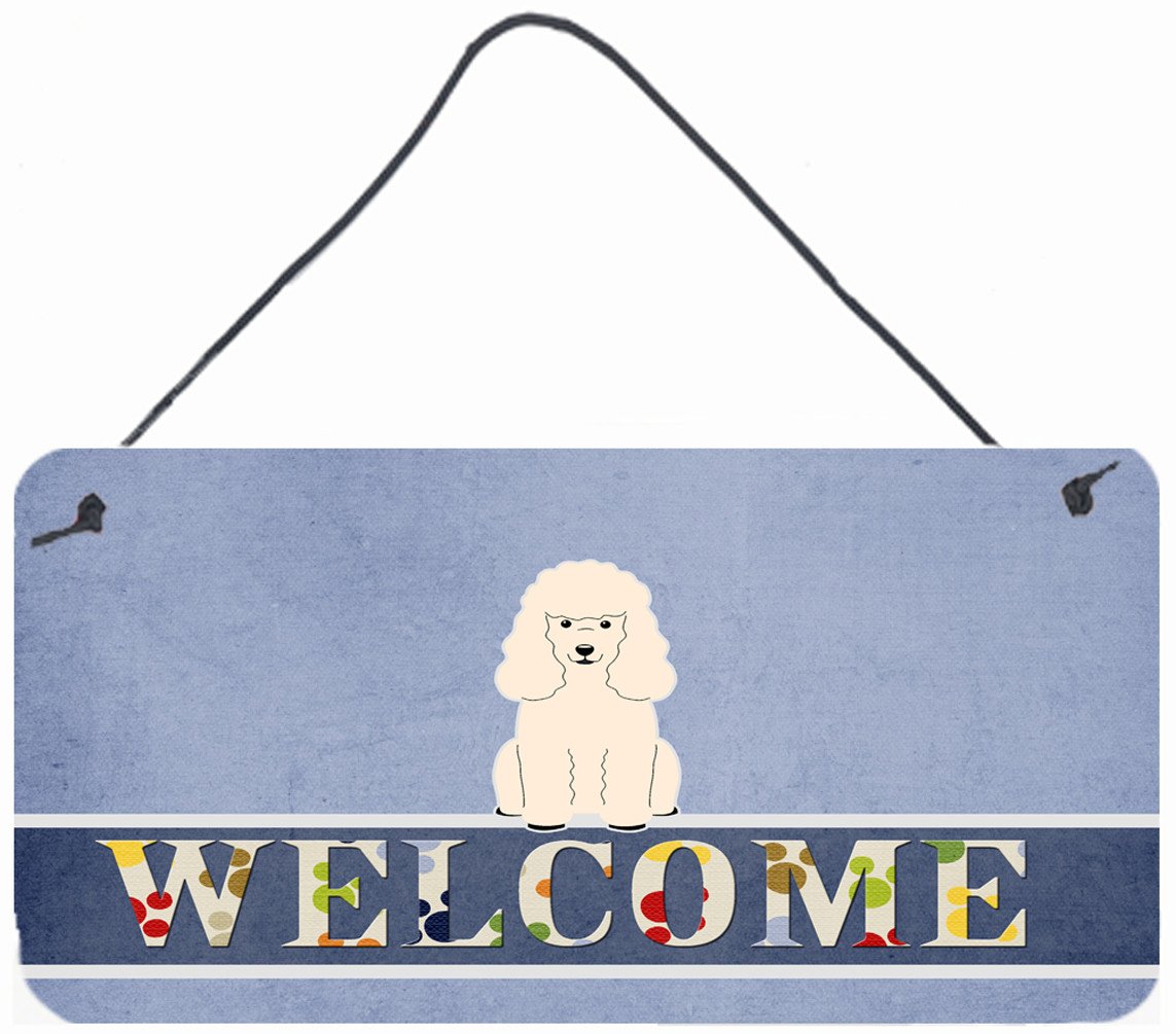 Poodle White Welcome Wall or Door Hanging Prints BB5651DS812 by Caroline's Treasures