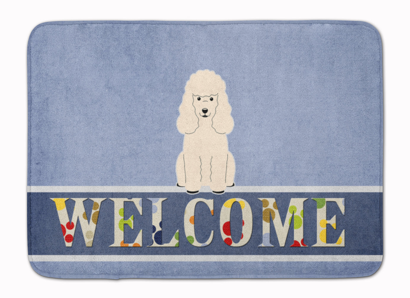 Poodle White Welcome Machine Washable Memory Foam Mat BB5651RUG - the-store.com