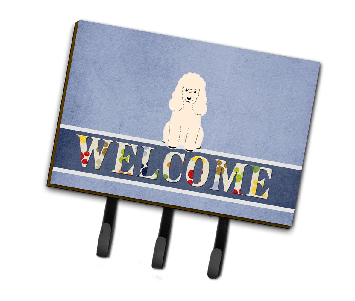 Poodle White Welcome Leash or Key Holder BB5651TH68  the-store.com.