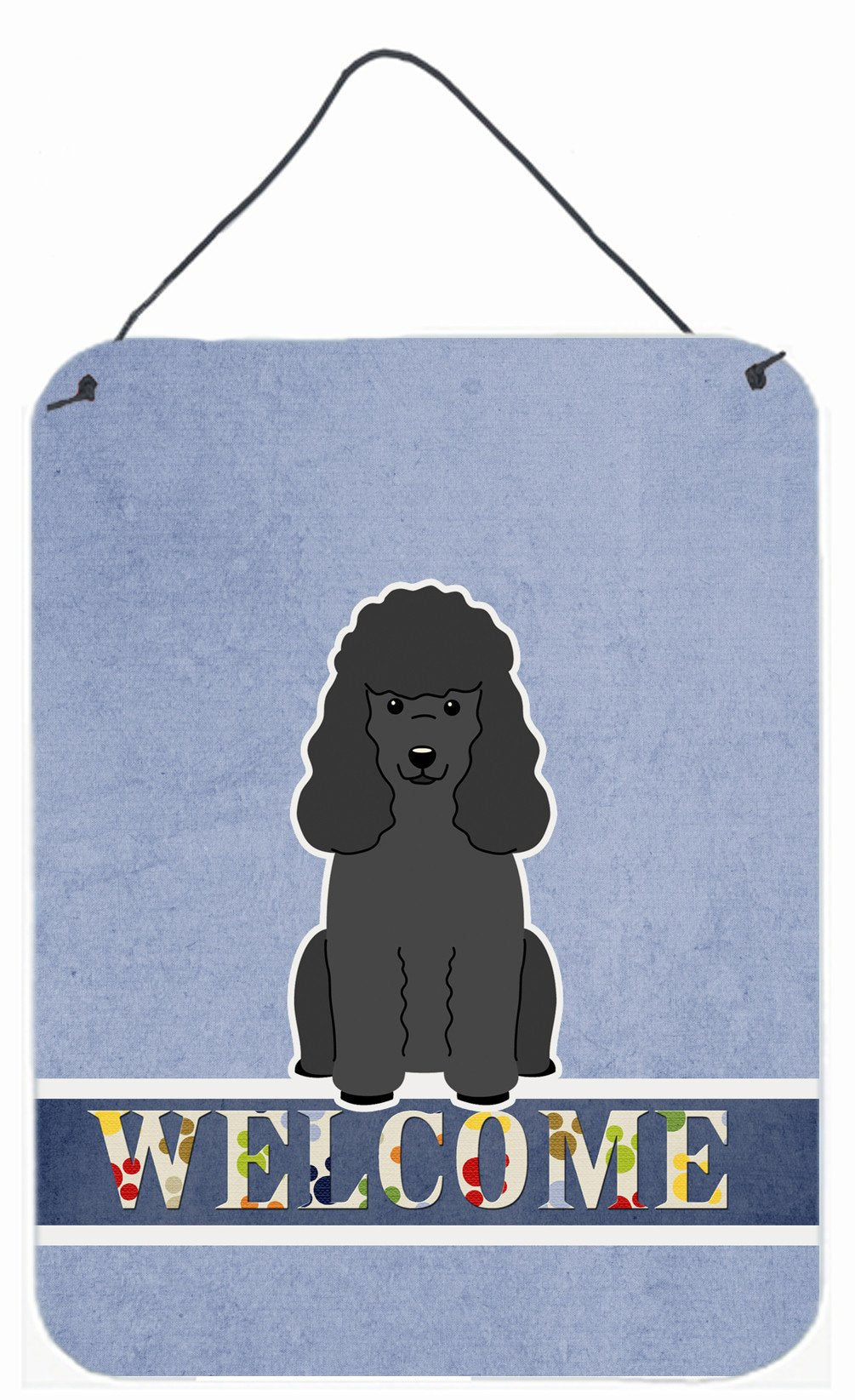 Poodle Black Welcome Wall or Door Hanging Prints BB5652DS1216 by Caroline's Treasures