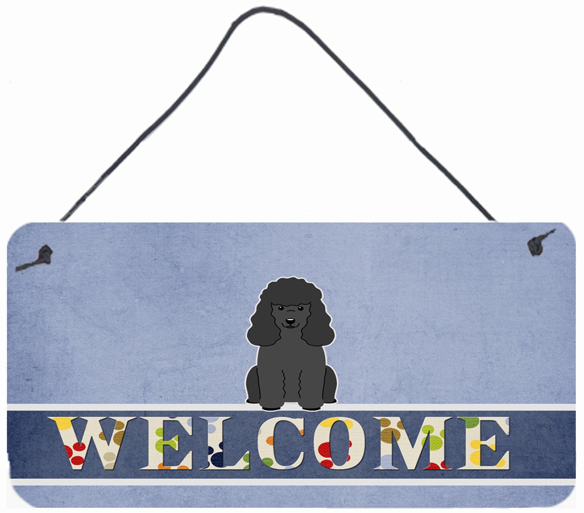 Poodle Black Welcome Wall or Door Hanging Prints BB5652DS812 by Caroline's Treasures