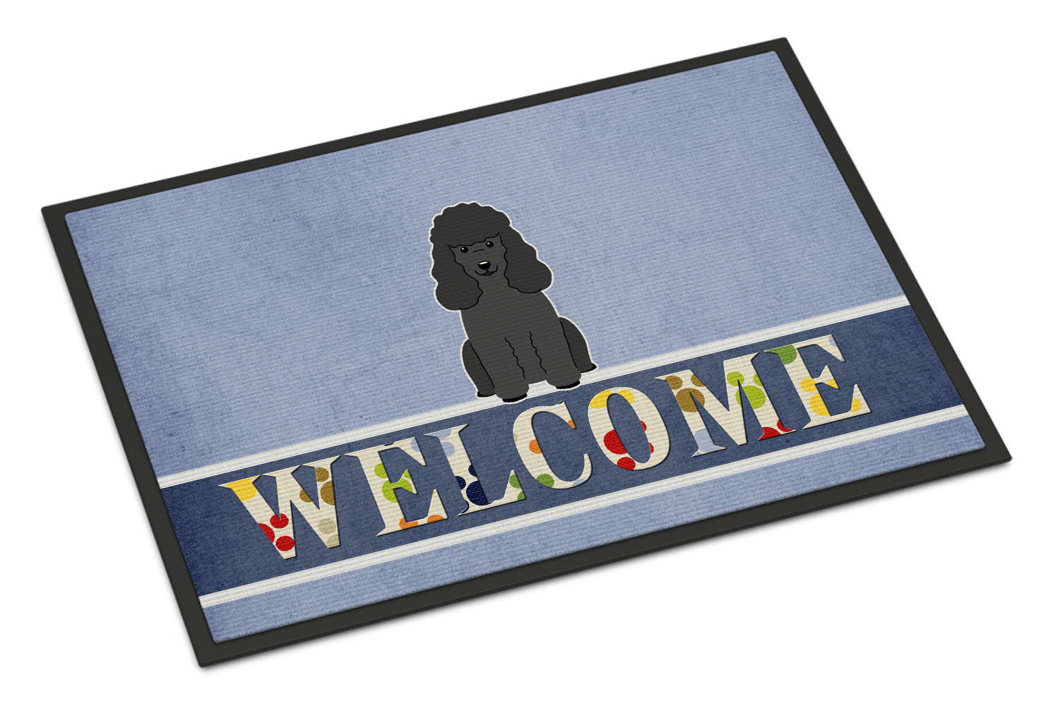 Poodle Black Welcome Indoor or Outdoor Mat 18x27 BB5652MAT - the-store.com