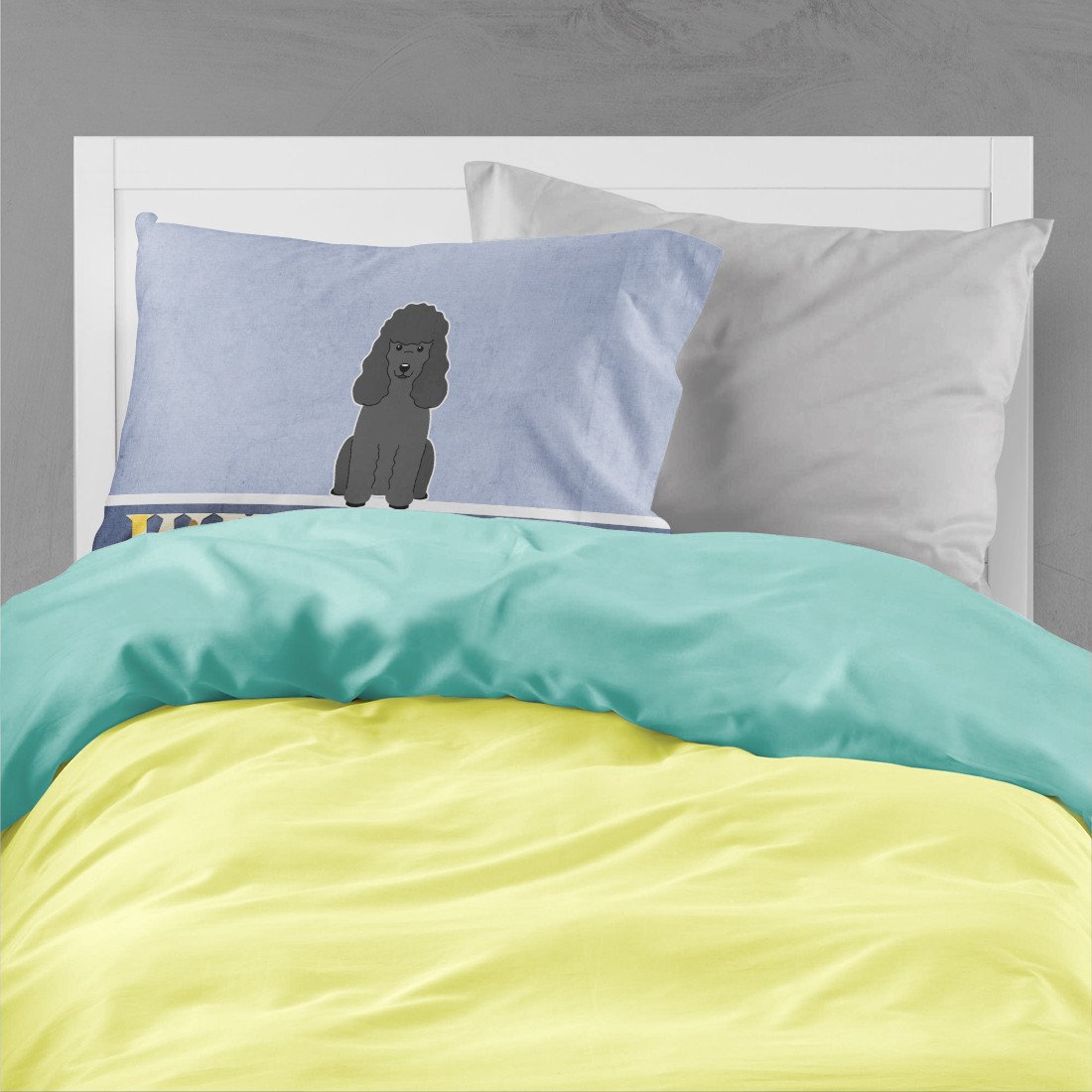 Poodle Black Welcome Fabric Standard Pillowcase BB5652PILLOWCASE by Caroline's Treasures