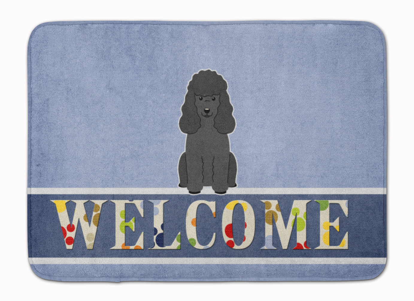 Poodle Black Welcome Machine Washable Memory Foam Mat BB5652RUG - the-store.com
