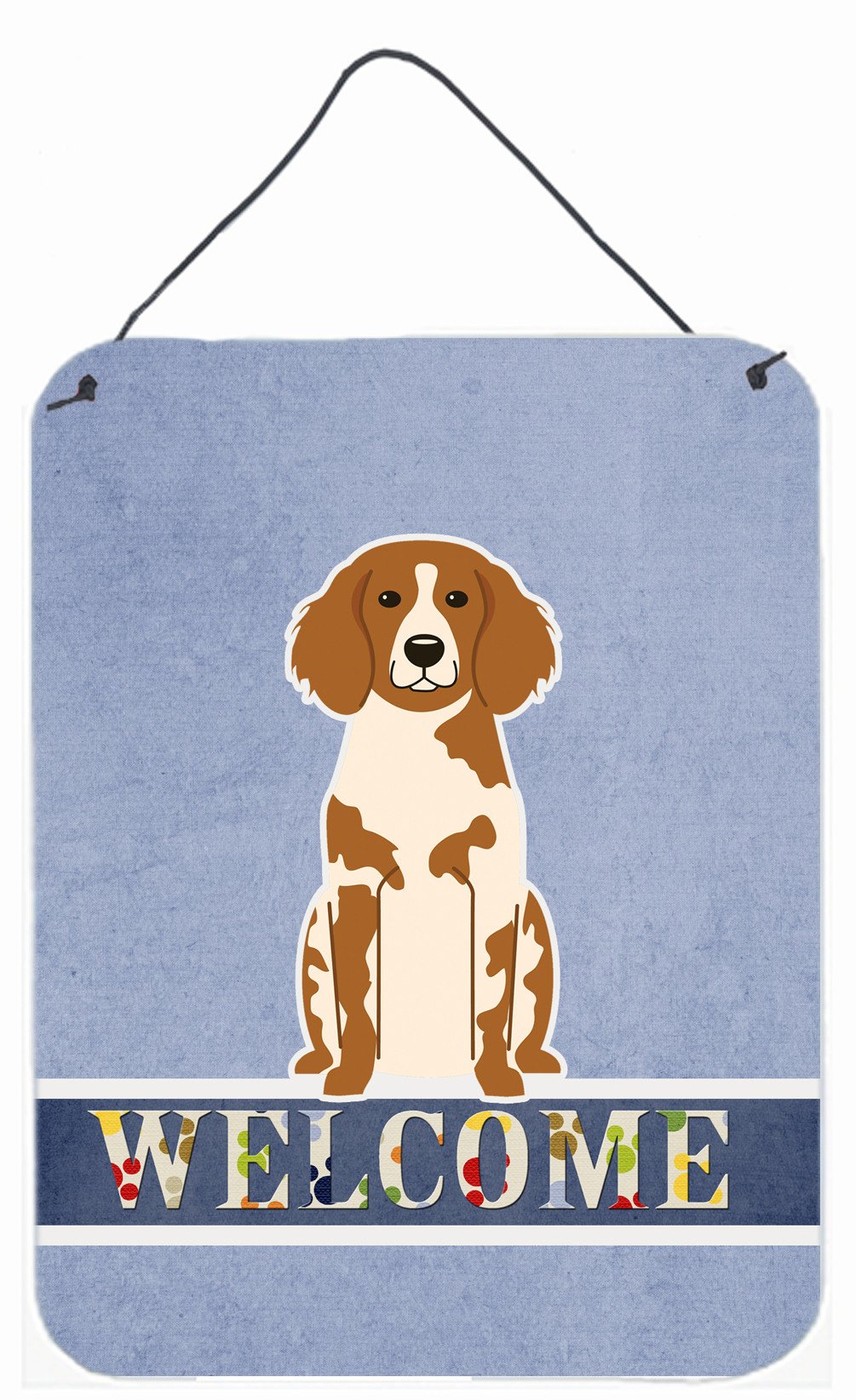 Brittany Spaniel Welcome Wall or Door Hanging Prints BB5653DS1216 by Caroline&#39;s Treasures