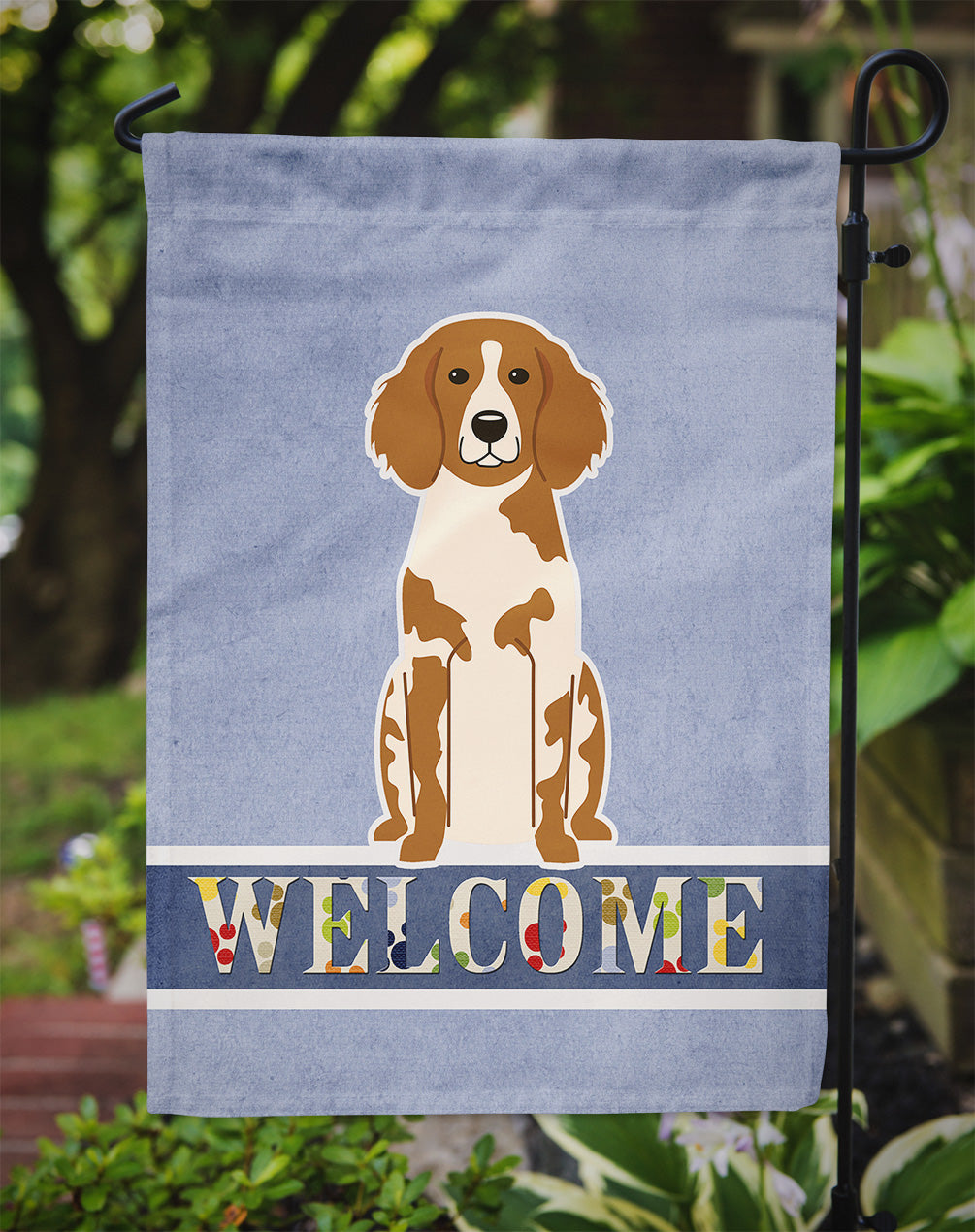Brittany Spaniel Welcome Flag Garden Size BB5653GF  the-store.com.